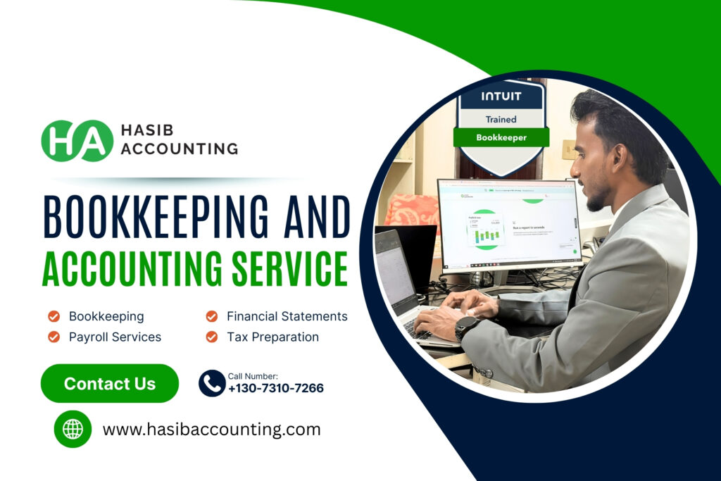 Financial cash flow analysis chart on QuickBooks Online for a US small business by Hasib Accounting, LLC.