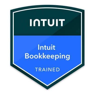 Intuit Bookkeeping certification badge, trained, Hasib Accounting